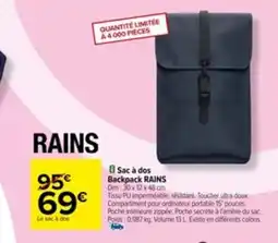 Carrefour 8 Sac à dos Backpack RAINS offre