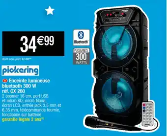 Cora x Carrefour Enceinte lumineuse bluetooth 300W réf. CX 260 offre