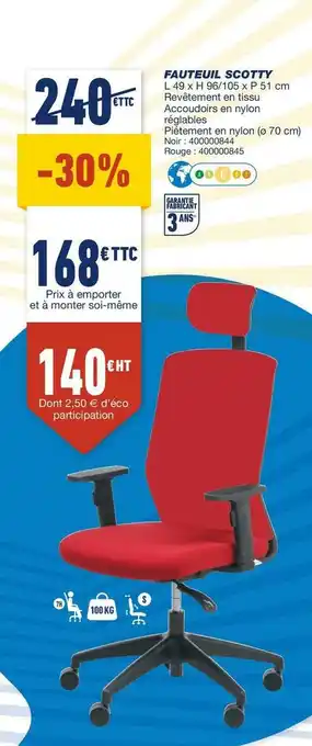 Bureau Vallée Fauteuil scotty offre