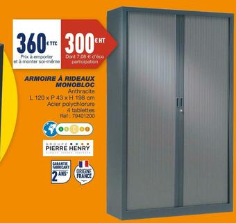 Pierre henry armoire à rideaux monobloc