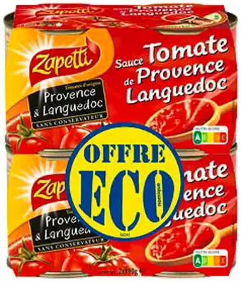 Match Zapetti sauce tomate provence languedoc offre