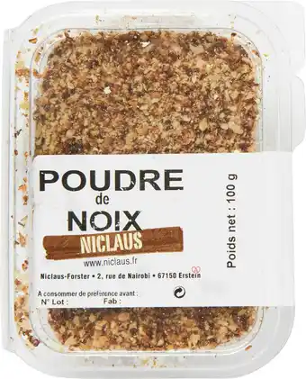 Match Niclaus poudre de noix offre