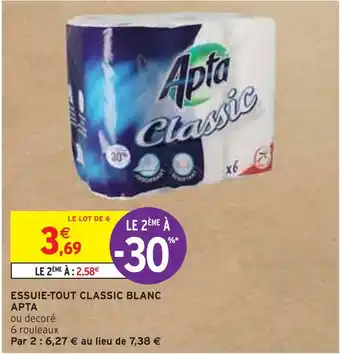 Intermarché APTA ESSUIE-TOUT CLASSIC BLANC offre