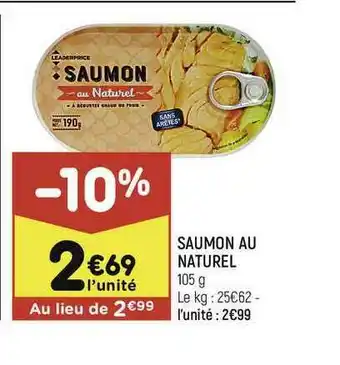 Leader Price Saumon Au Naturel offre