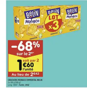 Leader Price Crackers Monaco Emmental Belin offre