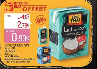 Match Lait De Coco Real Thai offre