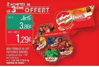 Match Mini Fromage Au Lait Pasteurisé Babybel offre