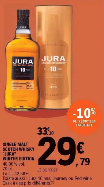 Single malt scotch whisky "jura" winter edition