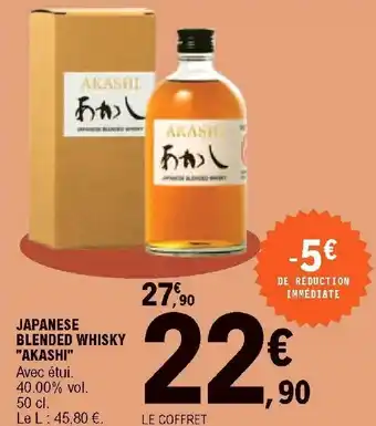 E.Leclerc Japanese blended whisky "akashi" offre