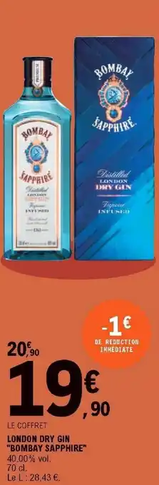 E.Leclerc London dry gin "bombay sapphire" offre