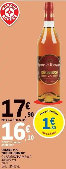 E.Leclerc Cognac V.S. "duc de borzac" offre