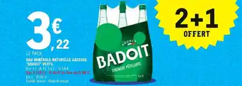 E.Leclerc Eau minérale naturelle gazeuse "badoit" verte offre