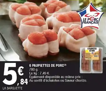 E.Leclerc 6 Paupiettes de porc offre