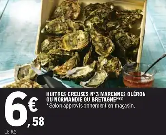E.Leclerc Huitres creuses N3 marennes oléron ou normandie ou bretagne offre