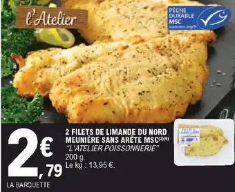 E.Leclerc 2 Filets de limande du nord meunière sans arête MSC offre