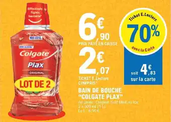 E.Leclerc bain de bouche "colgate plax" offre