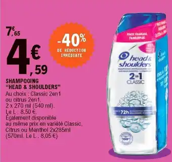E.Leclerc Shampooing "head & shoulders" offre