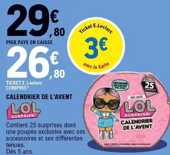 E.Leclerc Calendrier de l'avent offre