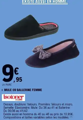 E.Leclerc Mule ou ballerine femme offre