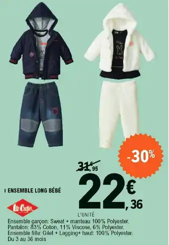 E.Leclerc Ensemble long bébé offre