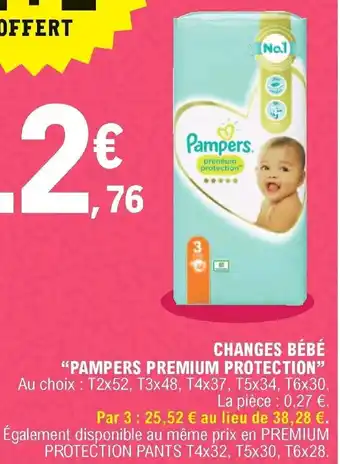 E.Leclerc Changes bébé "pampers premium protection" offre