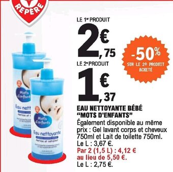 Promo Maxi Carre Coton Bebe Mots D Enfants Chez E Leclerc