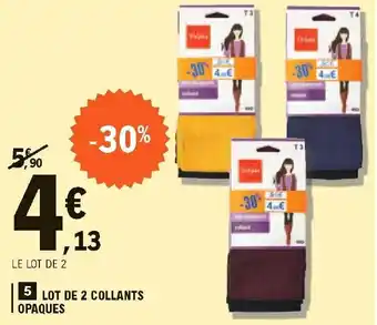 E.Leclerc Lot de 2 collants opaques offre