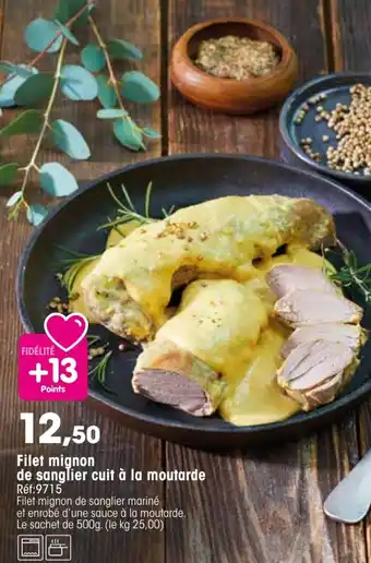 Filet mignon de sanglier cuit à la moutarde