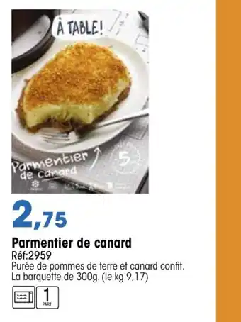 Croque Gel Parmentier de canard offre
