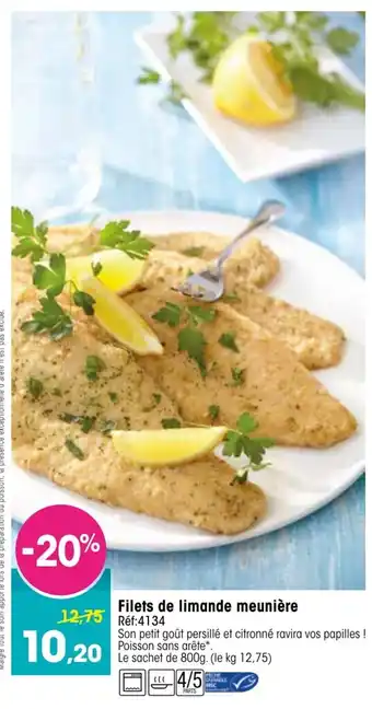 Croque Gel Filets de limande meunière offre