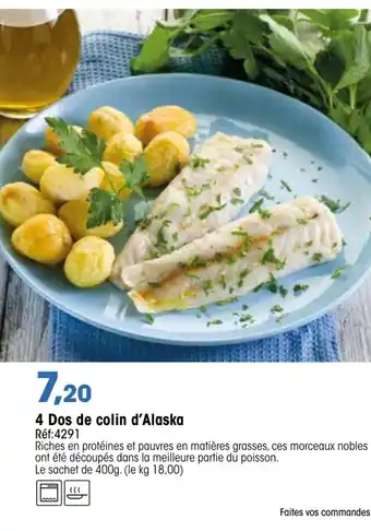 Croque Gel 4 Dos de colin d'Alaska offre