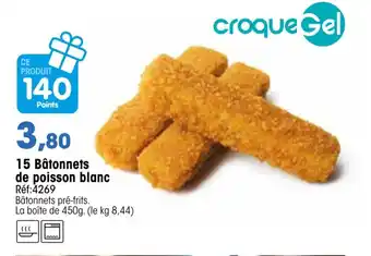 Croque Gel 15 Bâtonnets de poisson blanc offre