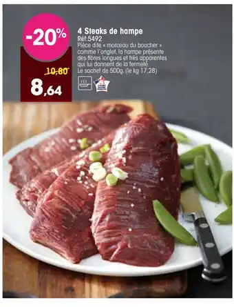 Croque Gel 4 Steaks de hampe offre