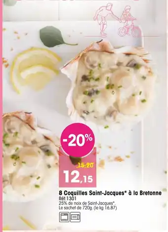 Croque Gel 8 Coquilles Saint-Jacques à la Bretonne offre