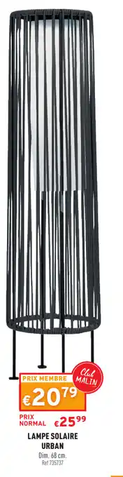 Trafic Lampe solaire urban offre