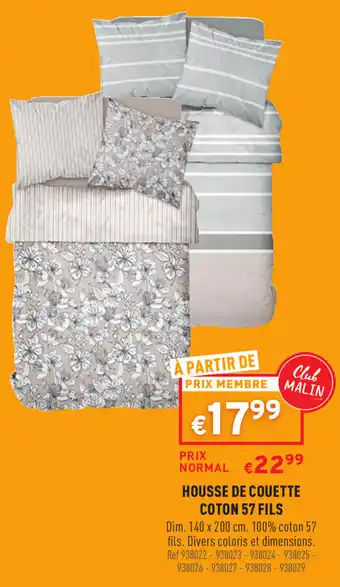 Trafic Housse de couette coton 57 fils offre