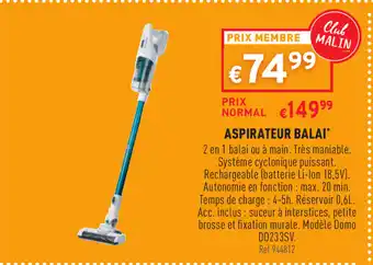 Trafic Aspirateur balai offre