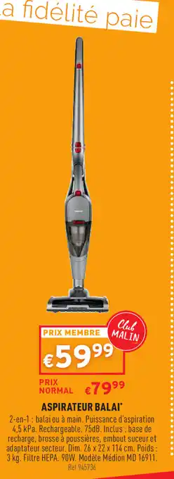 Trafic Aspirateur balai offre