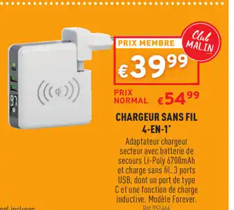 Trafic Chargeur sans fil 4-en-1 offre