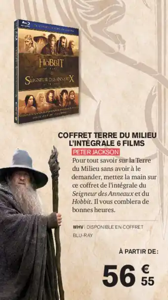 Carrefour Coffret Terre du Milieu l'Intégrale 6 Films offre