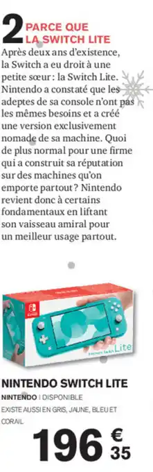 Carrefour NIntendo Switch Lite offre