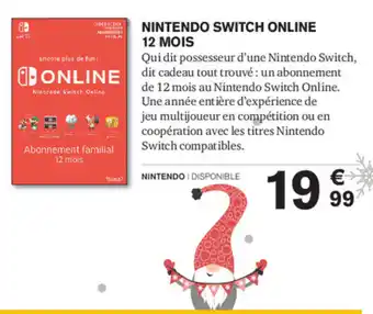 Carrefour Nintendo Switch Online 12 Mois offre