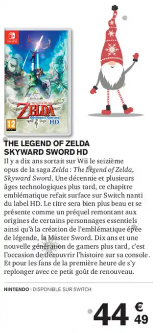Carrefour The Legend of Zelda Skyward Sword HD offre