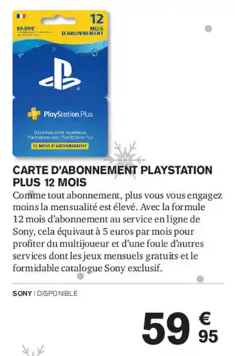 Carrefour Carte d'Abonnement Playstation offre
