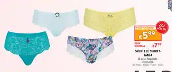 Trafic Shorty ou shoty tanga offre