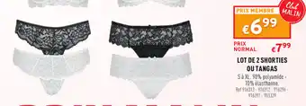 Trafic Lot de 2 shorties ou tangas offre