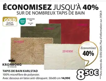 JYSK KRONBORG TAPIS DE BAIN KARLSTAD offre