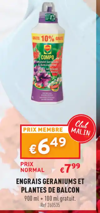 Engrais geraniums et plantes de balcon