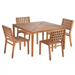 Jardiland Ensemble table et chaises de jardin ABANA en bois d'acacia et résine plate Beau Rivage offre