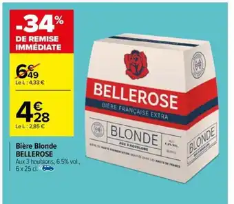 Carrefour Bière Blonde BELLEROSE offre